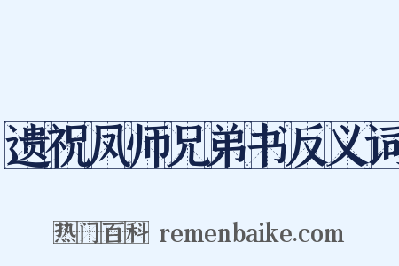 遗祝凤师兄弟书反义词是什么意思的图片